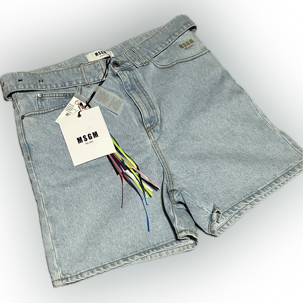 MSGM Milano Casual Light Blue Denim Shorts Size 40 (Women) - Picture 3 of 16